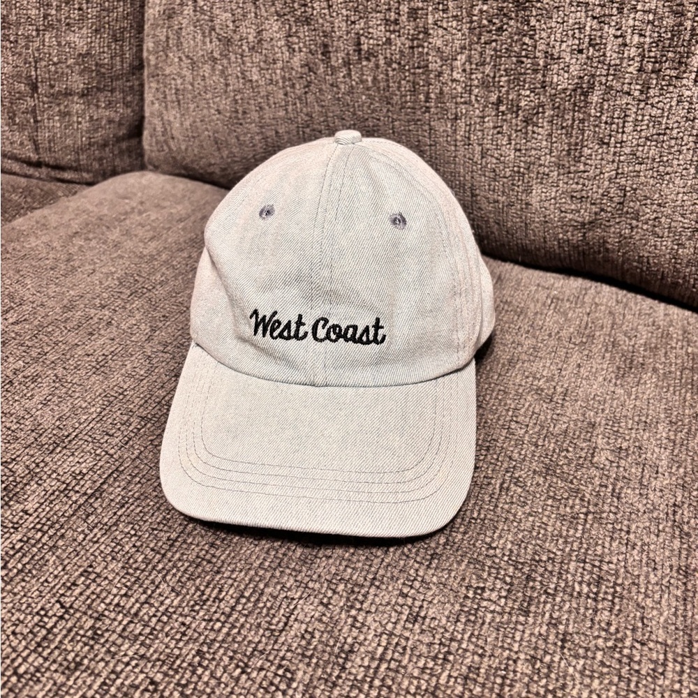 Gray Relaxed Fit Hat with Curved Brim